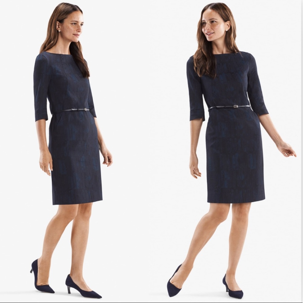 MM Lafleur The Etsuko Brush Jacquard Sheath Dress